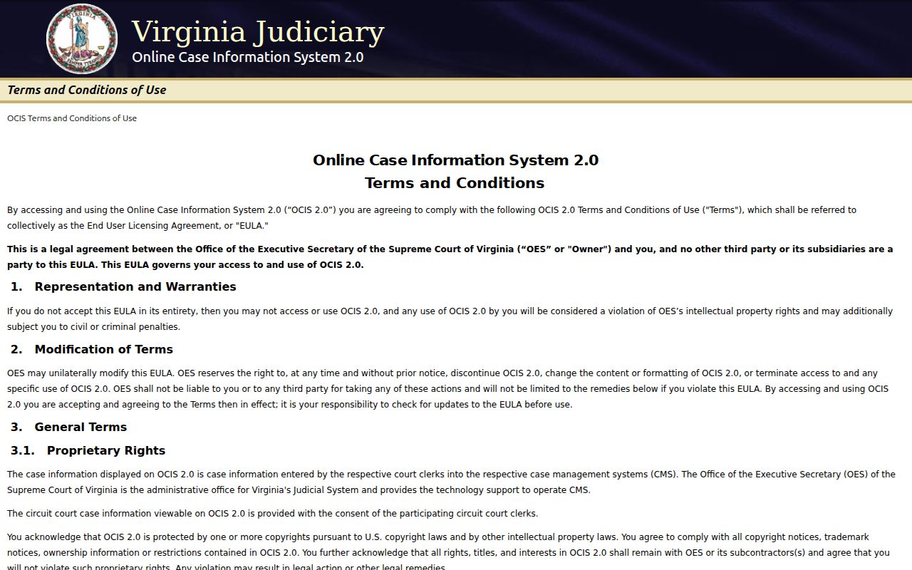 Isle of Wight County warrant search using Virginia OCIS case information