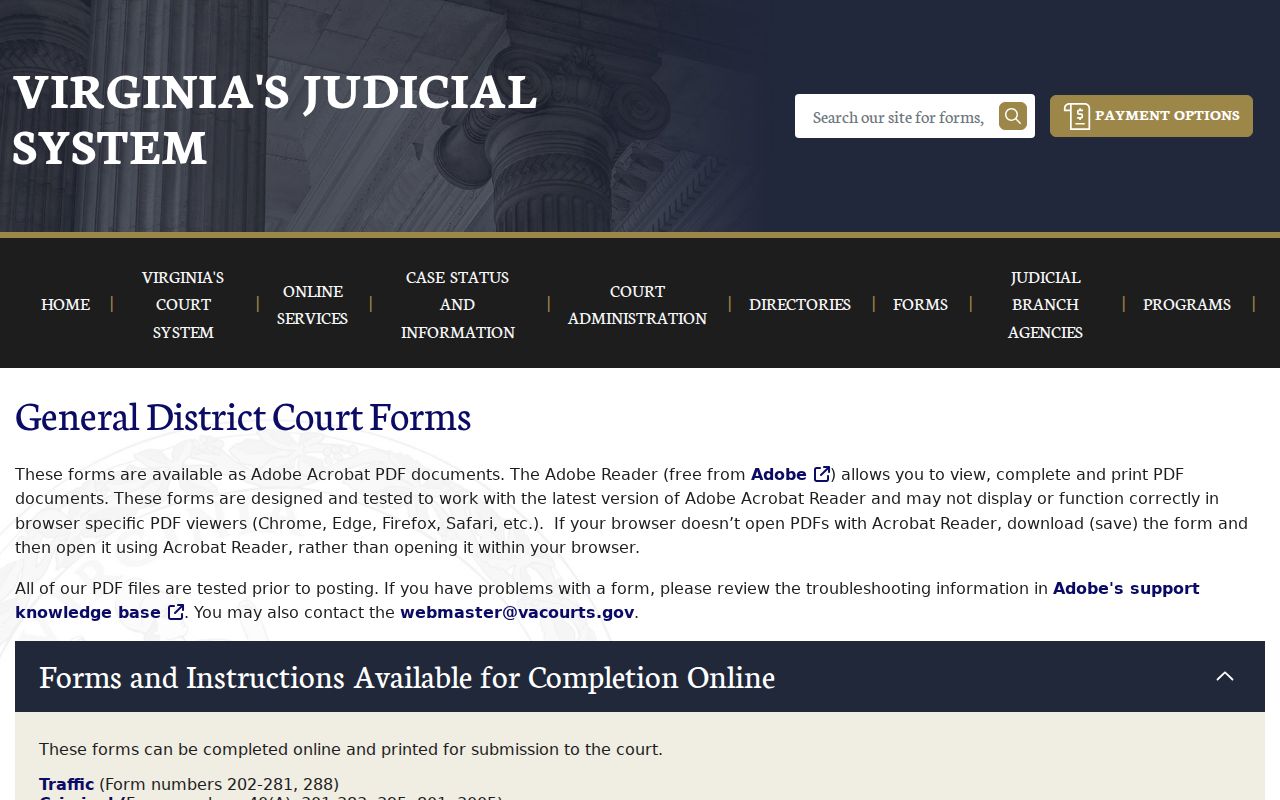 Isle of Wight County General District Court forms for warrant-related cases