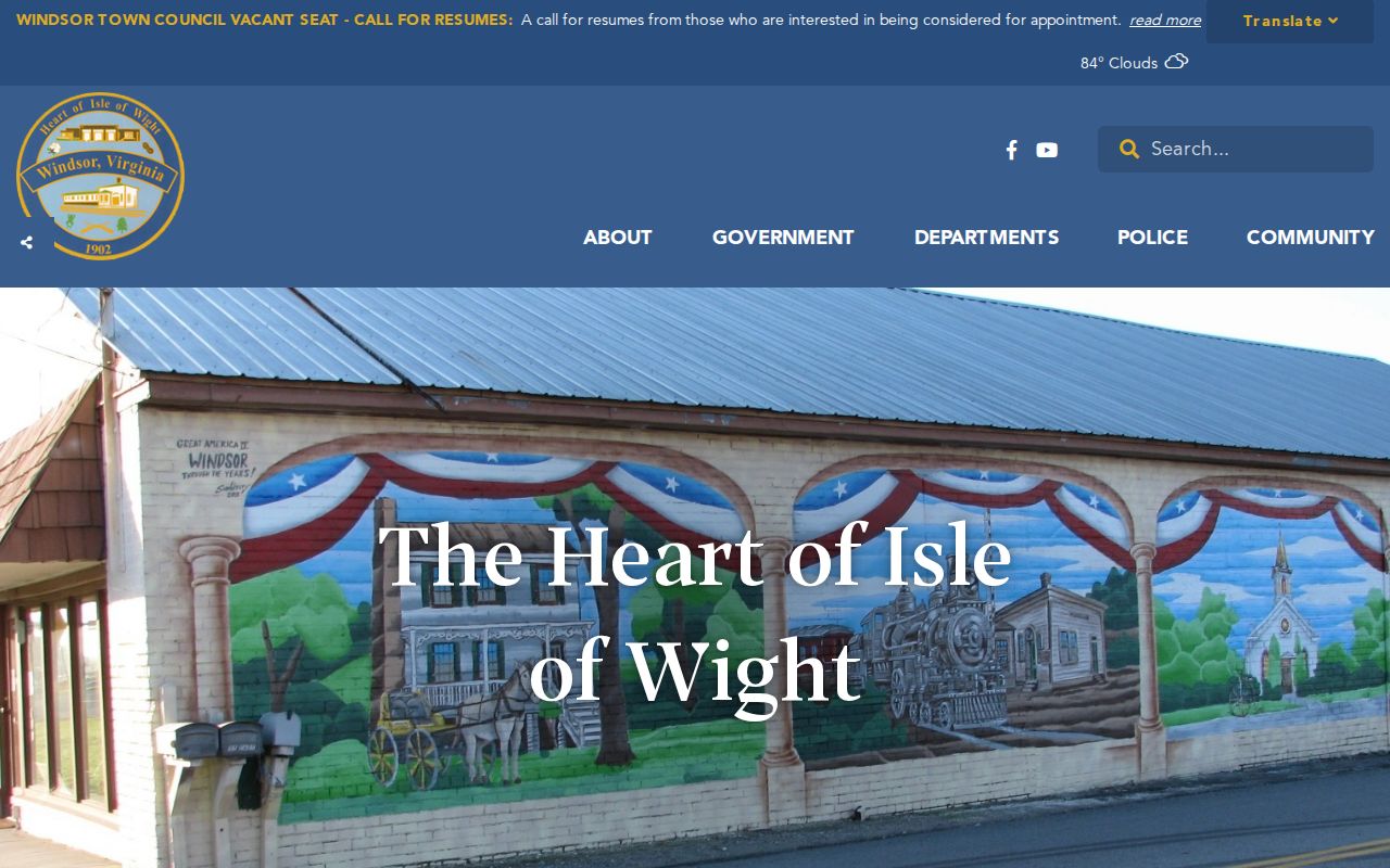 Windsor warrant records routing from the official town homepage