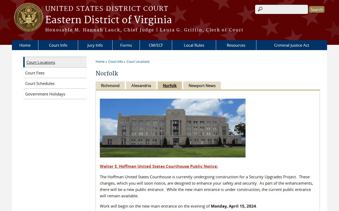 Isle of Wight County federal arrest warrant questions routed to EDVA Norfolk
